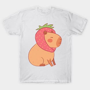 Cute capybara strawberry T-Shirt